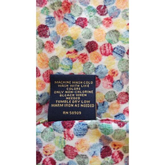 Cremieux Premium Denim Shirt XL Yellow Maroon Printed Stretch  Button-Up Sz L - Picture 7 of 11